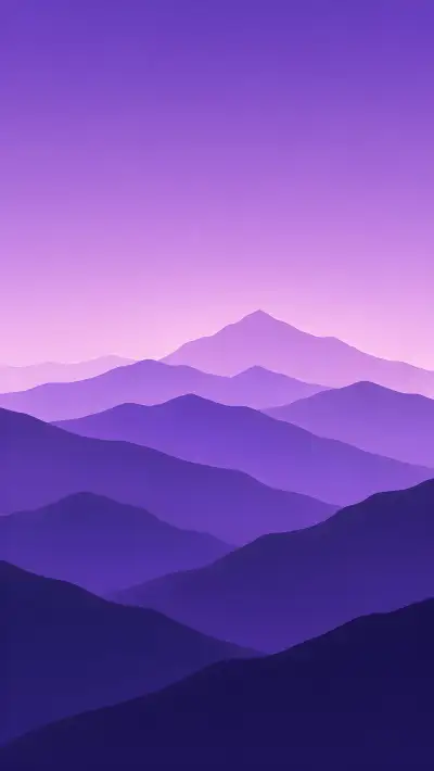 Violet Mountain Layers Wallpaper 4K – Soft Purple Dusk Gradient