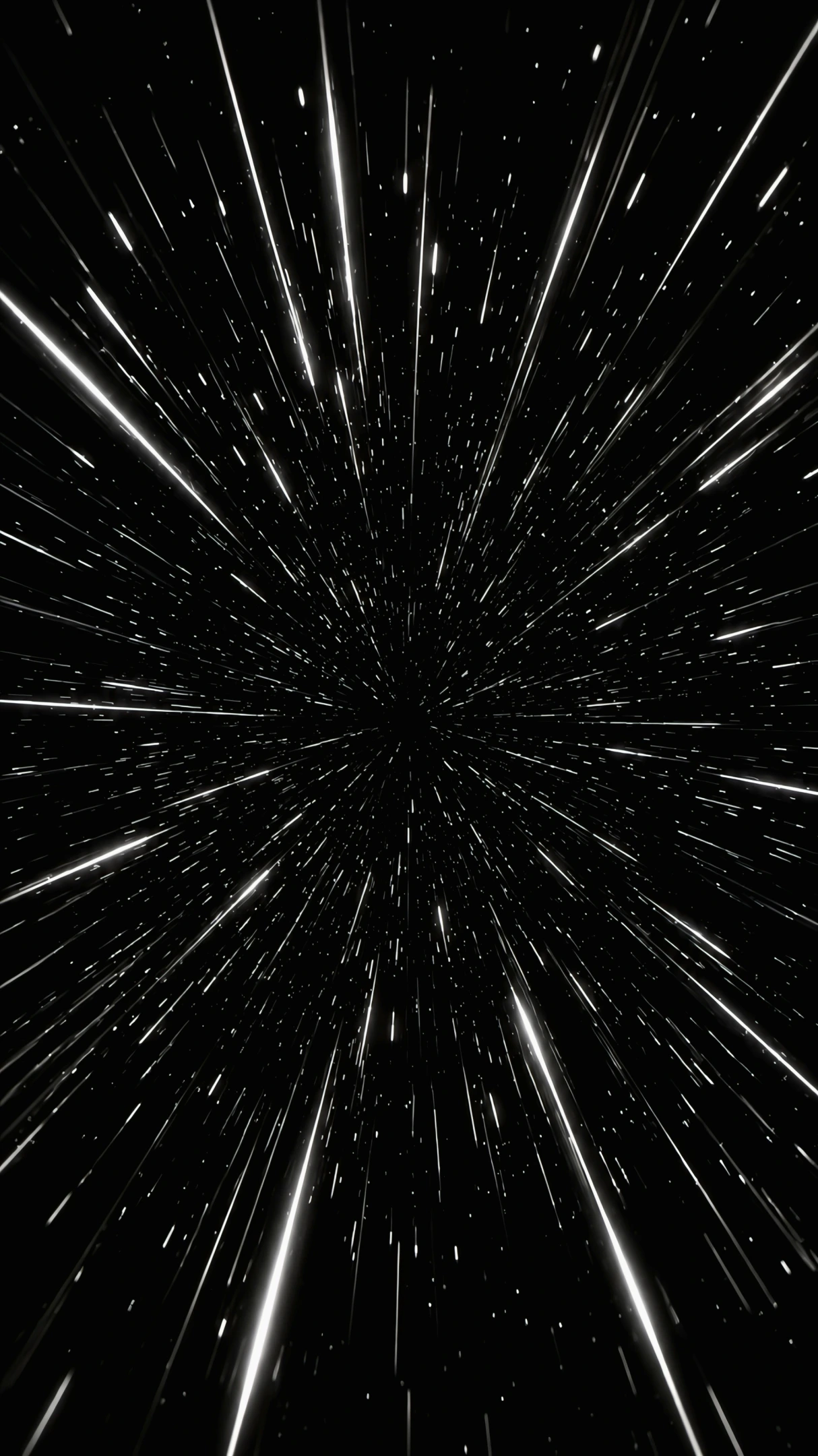 Warp Speed Star Trails Black and White 4K Wallpaper